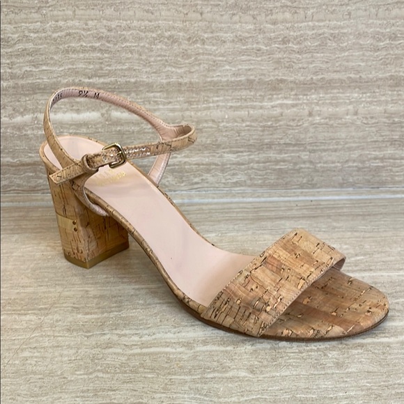 Stuart Weitzman Shoes - STUART WEITZMAN UGC Women’s Size 9.5 Tan Cork Block Heel Sandals Buckle